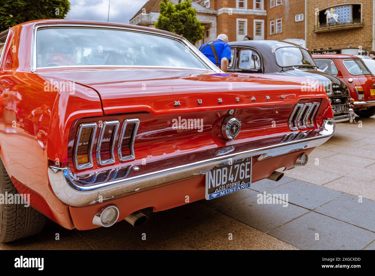Vue arrière d'une Ford Mustang Mach 1 Classic American muscle car. Ford Mustang des années 1960, héritage automobile américain. Industrie automobile américaine. Banque D'Images