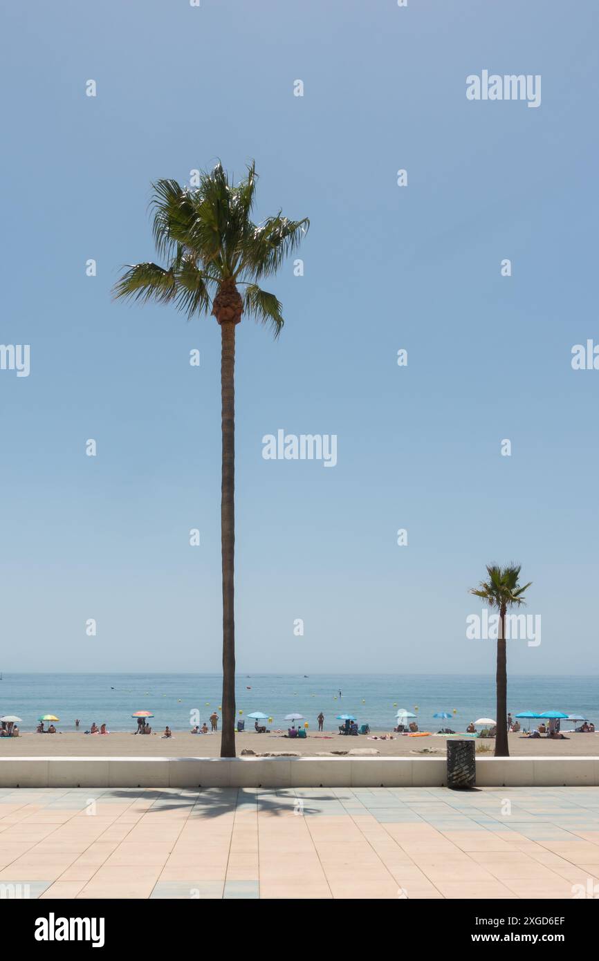 Scènes de plage à Estepona, Espagne Banque D'Images