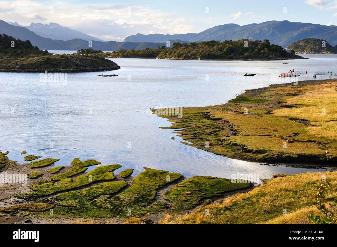 La baie Wulaia, l'île Navarino, Terre de Feu, Patagonie, Chili, Amérique du Sud Banque D'Images