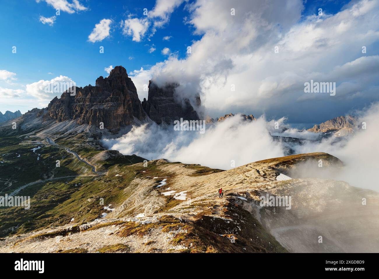 Tre Cime (Drei Zinnen), réserve naturelle de Tre Cime (Parco Naturale Tre Cime), site du patrimoine mondial de l'UNESCO, Dolomites, Italie, Europe Banque D'Images