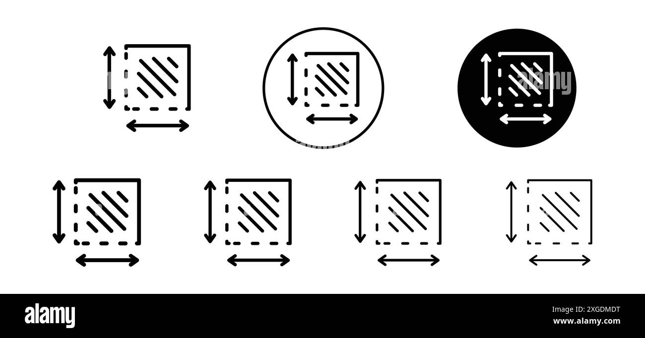 Collection de logos vectoriels d'icônes de zone et de dimension pour l'interface utilisateur de l'application Web Illustration de Vecteur