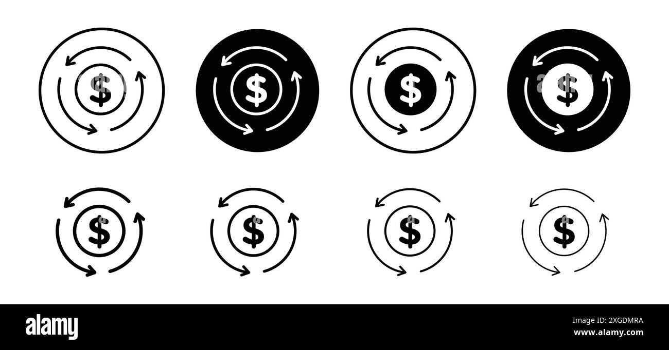 Circulation de l'icône d'argent (2) collection de logo vectoriel pour l'interface utilisateur de l'application Web Illustration de Vecteur