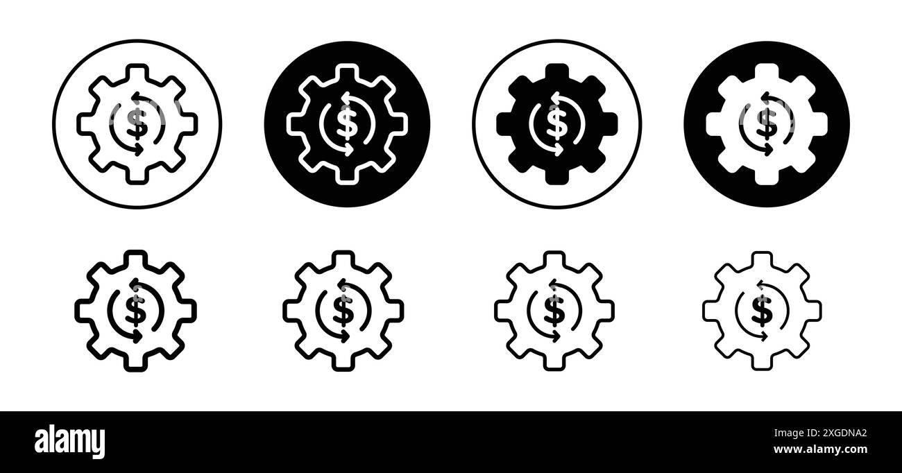 Collection de logos vectoriels d'icônes d'optimisation des coûts pour l'interface utilisateur de l'application Web Illustration de Vecteur