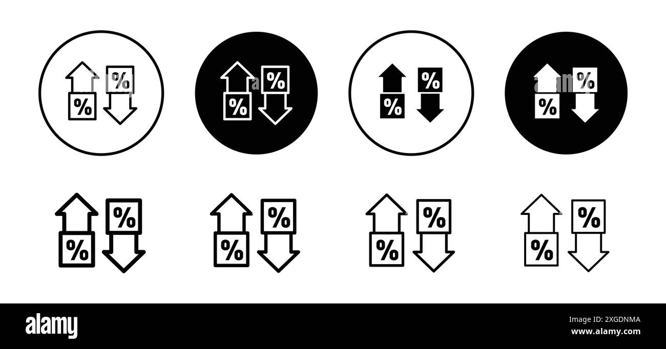Collection de logo vectoriel d'icône de flèche de pourcentage élevé et faible pour l'interface utilisateur de l'application Web Illustration de Vecteur