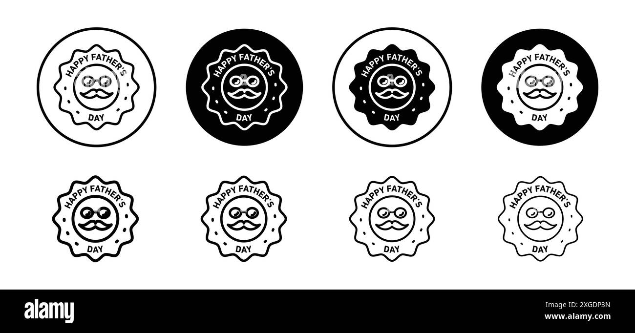 Collection de logos vectoriels d'icônes de fête des pères pour l'interface utilisateur de l'application Web Illustration de Vecteur