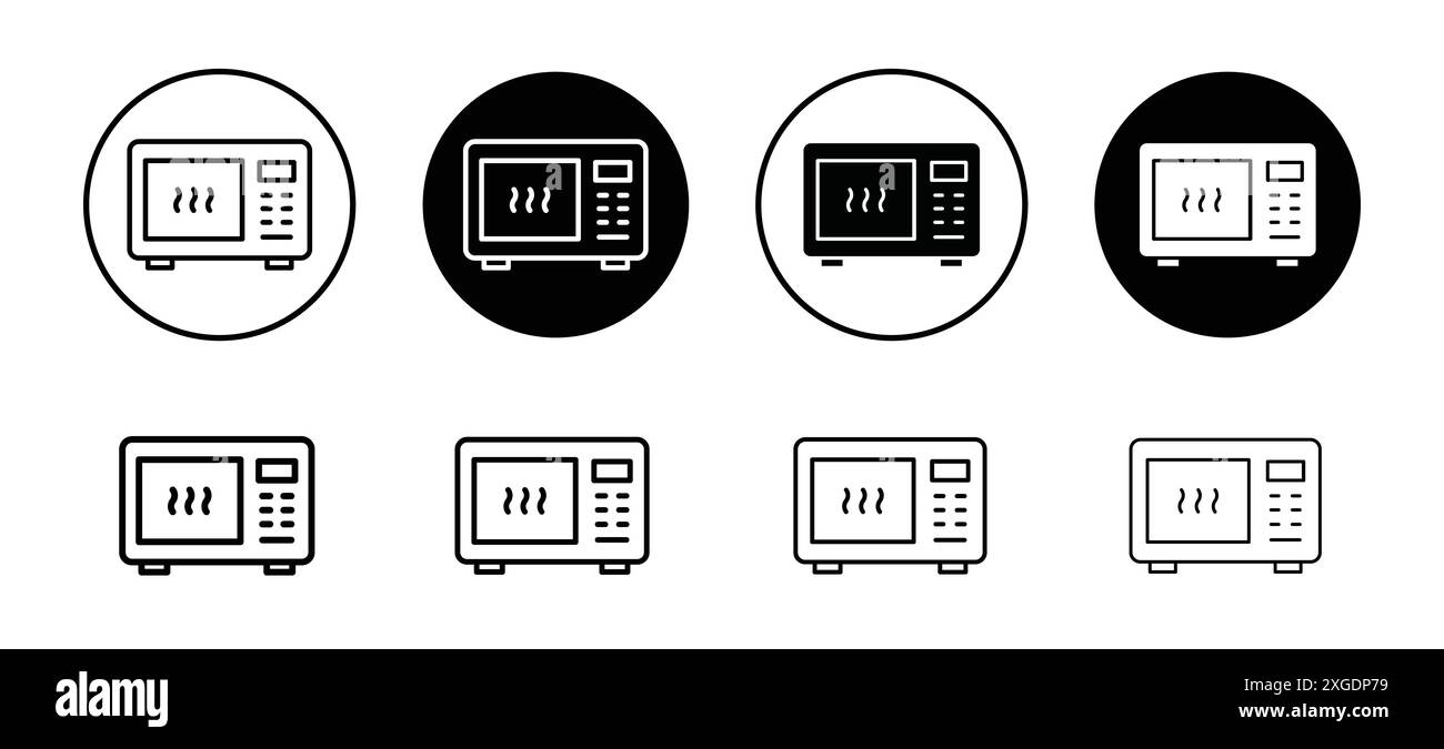 Collection de logo vectoriel d'icône de four à micro-ondes pour l'interface utilisateur de l'application Web Illustration de Vecteur