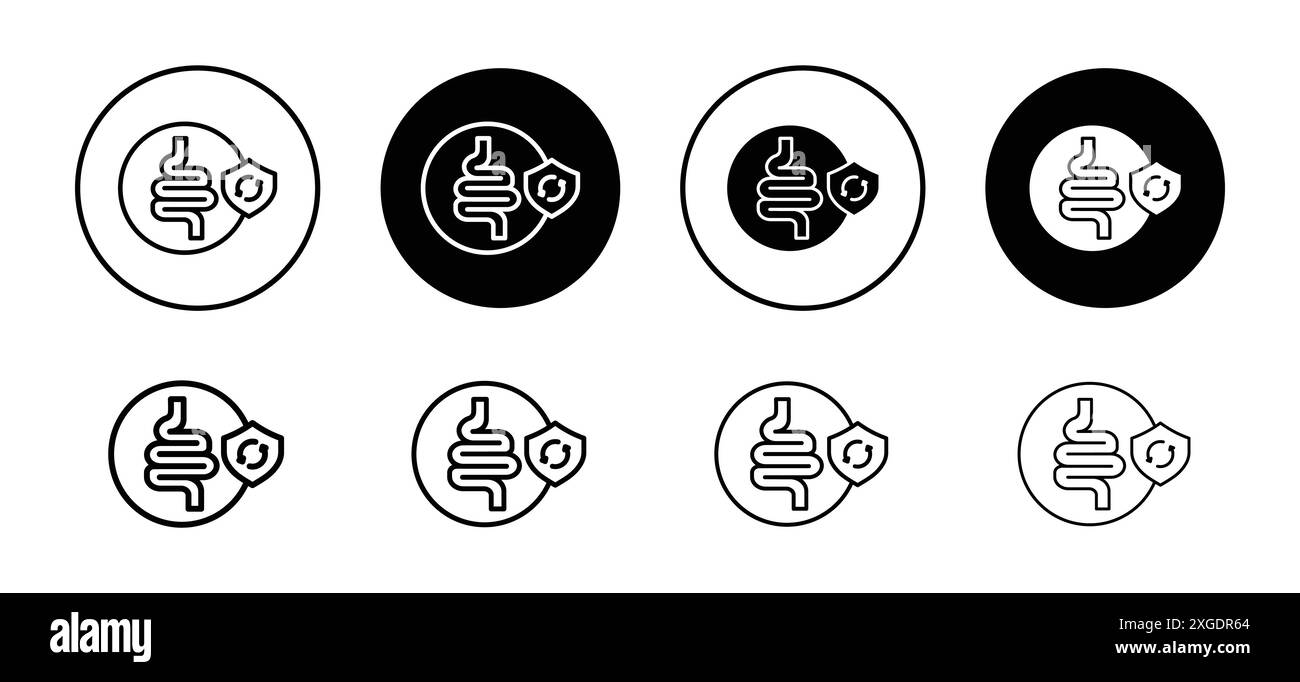 Prend en charge la collection de logos vectoriels d'icônes de santé digestive pour l'interface utilisateur de l'application Web Illustration de Vecteur