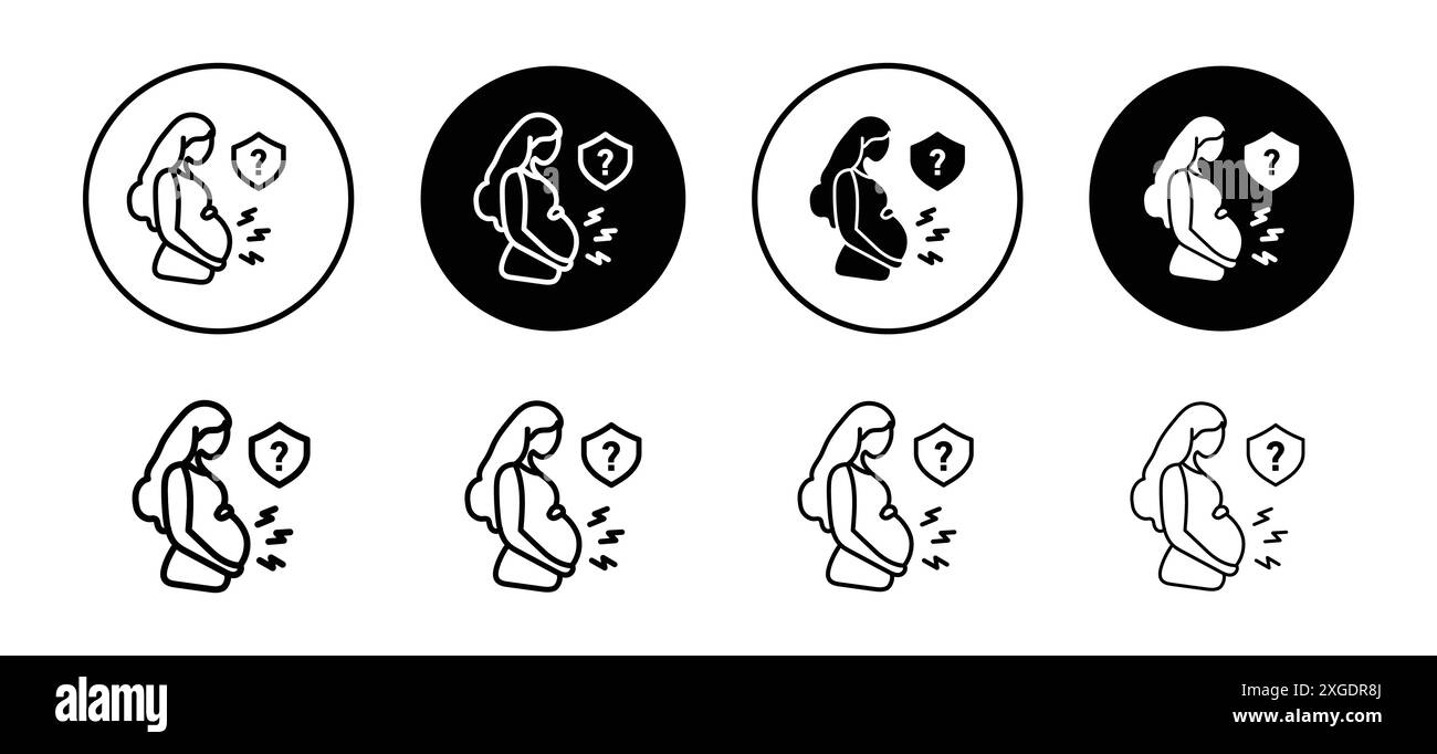 Collection d'ensemble de logo de vecteur d'icône de complications de grossesse pour l'interface utilisateur de l'application Web Illustration de Vecteur