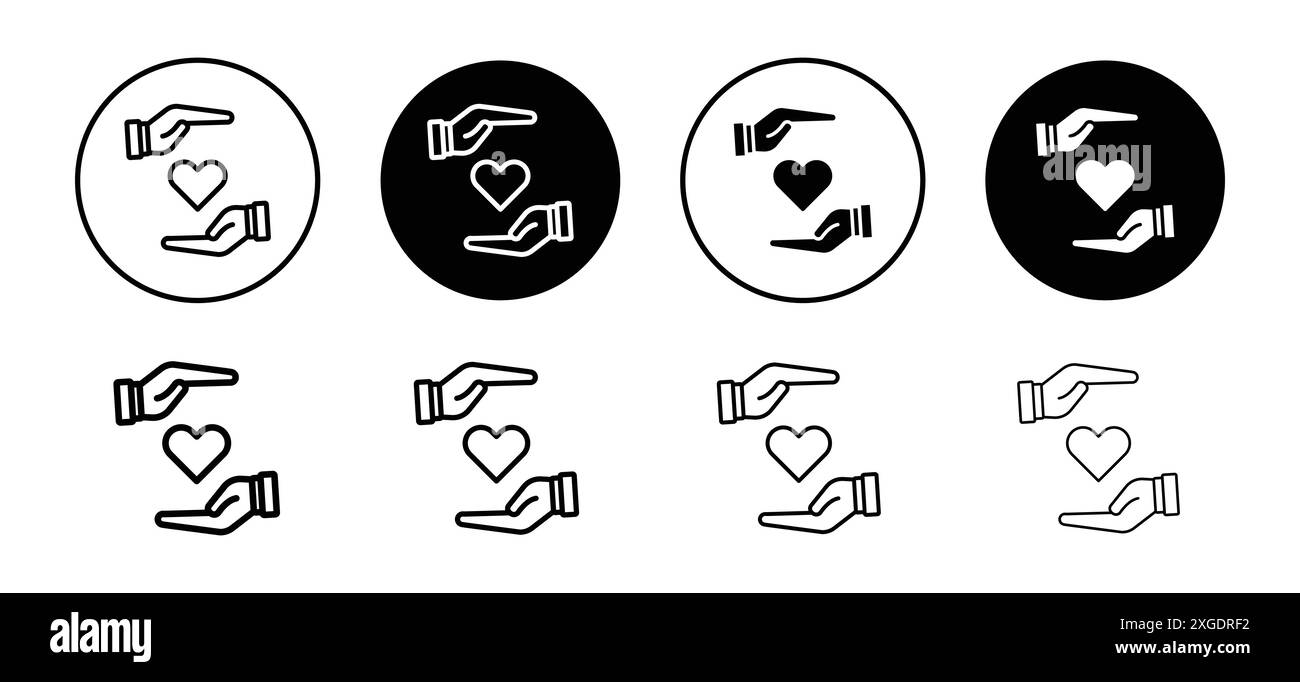 Partage de collection de logos vectoriels d'icônes d'amour pour l'interface utilisateur de l'application Web Illustration de Vecteur