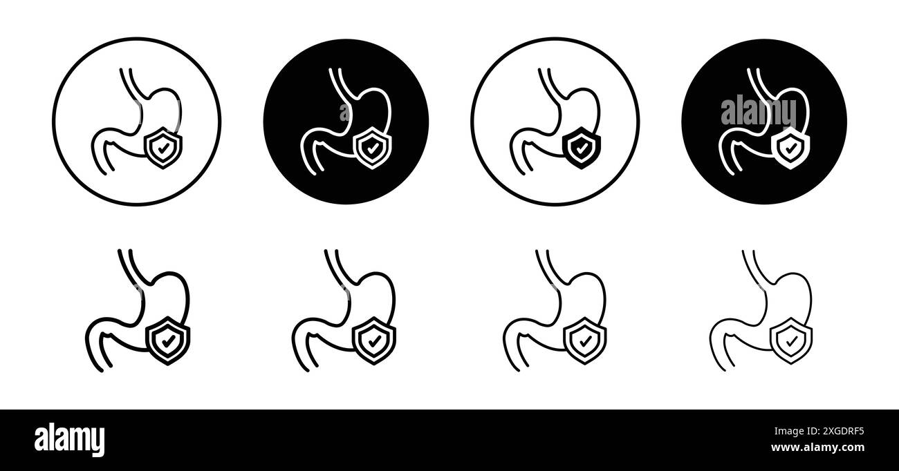 Collection de logo vectoriel d'icône de protection de l'estomac pour l'interface utilisateur de l'application Web Illustration de Vecteur