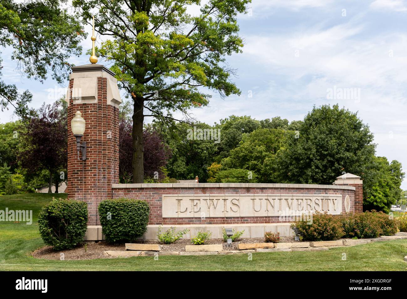 Lewis University est une université lasallienne privée dans la banlieue de Chicago qui a été créée en 1932. Les écoles ont également leur propre aéroport. Banque D'Images