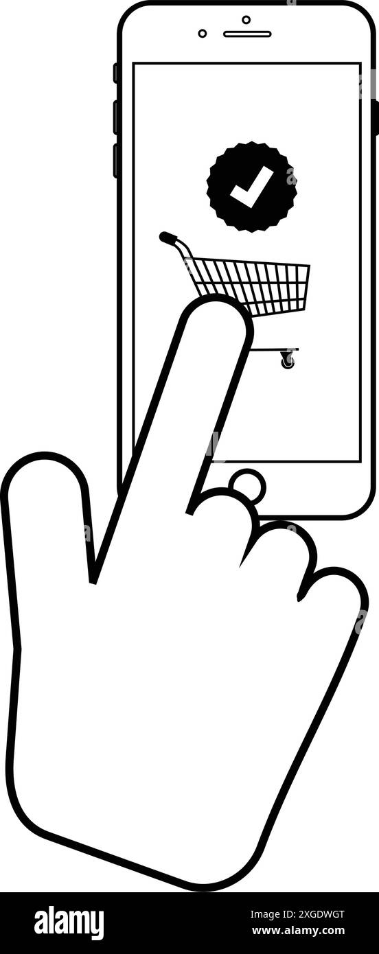 Cliquez sur l'icône de ligne de la main du pointeur Illustration de Vecteur