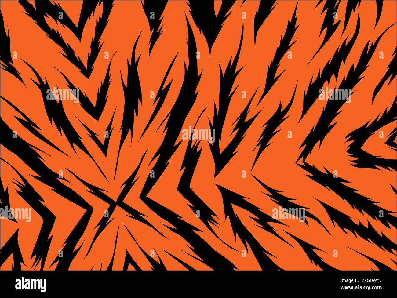 Texture de fourrure de tigre du bengale, motif rayures orange. Imprimé peau d'animal ou motif peau de tigre sans couture Illustration de Vecteur