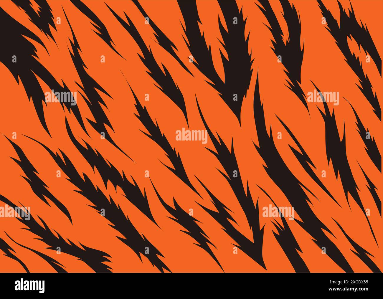 Texture de fourrure de tigre du bengale, motif rayures orange. Imprimé peau d'animal ou motif peau de tigre sans couture Illustration de Vecteur