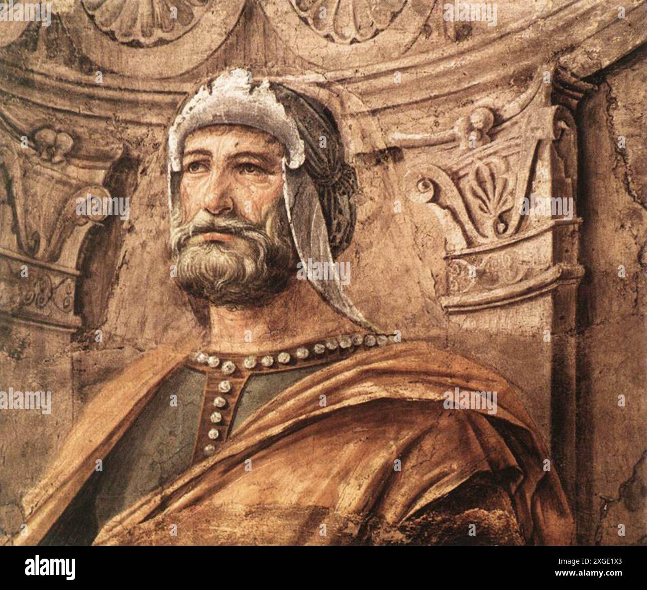 Soldat - Palazzo Visconti fresques sont une série de huit fresques de Donato Bramante, créées en 1486-1487, aujourd'hui suspendues dans la Pinacoteca di Brera, à Milan. Banque D'Images