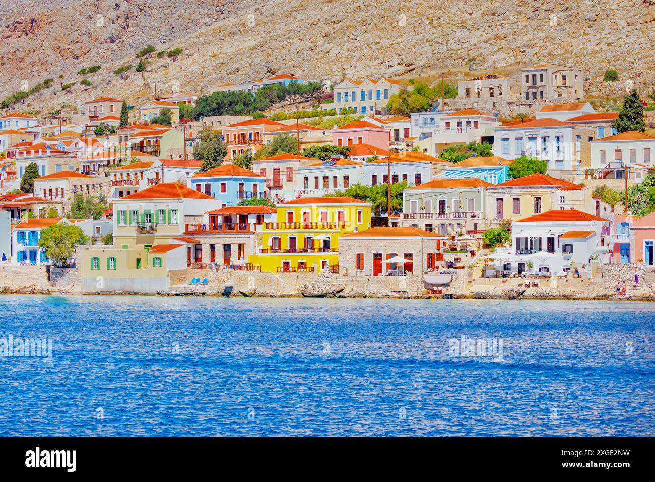 Île de Halki, Îles du Dodécanèse, Grèce Banque D'Images