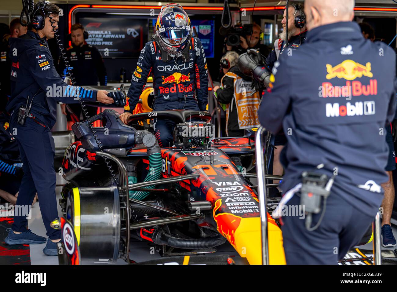 Silverstone, Royaume-Uni, 08 juillet 2024, Sergio Perez, mexicain, concourt pour Red Bull Racing. Qualifications, 12e manche du championnat de formule 1 2024. Crédit : Michael Potts/Alamy Live News Banque D'Images