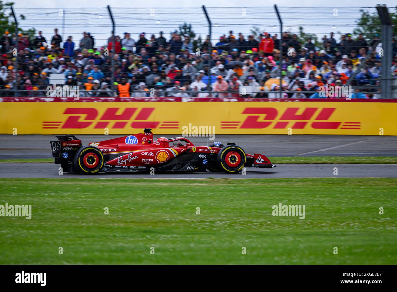 NORTHAMPTONSHIRE, ROYAUME-UNI. 07 juillet 24. Charles Leclerc (Monaco) de la Scuderia Ferrari lors du Qatar Airways British Grand Prix 2024 sur le circuit de Silverstone le dimanche 07 juillet 2024 dans LE NORTHAMPTONSHIRE, ANGLETERRE. Crédit : Taka G Wu/Alamy Live News Banque D'Images