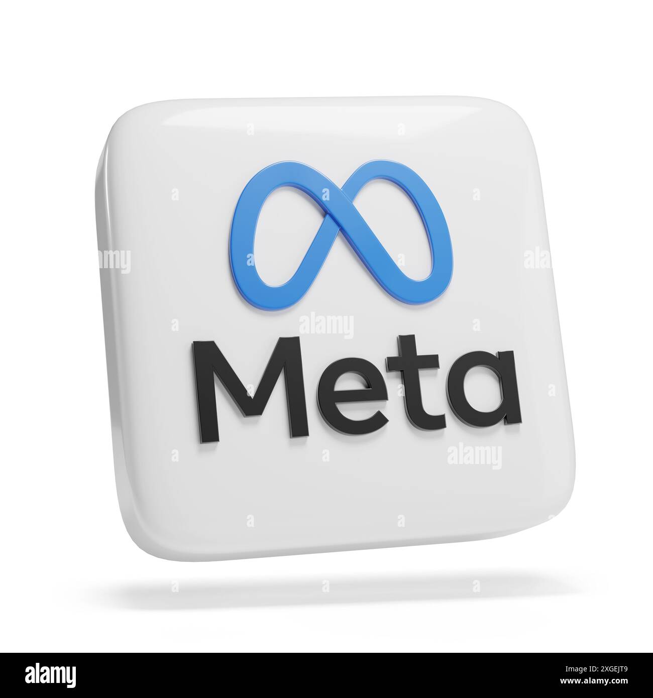 Buenos Aires, Argentine ; 29 juin 2024 : Meta logo en trois dimensions isolé sur fond blanc. illustration 3d. Banque D'Images
