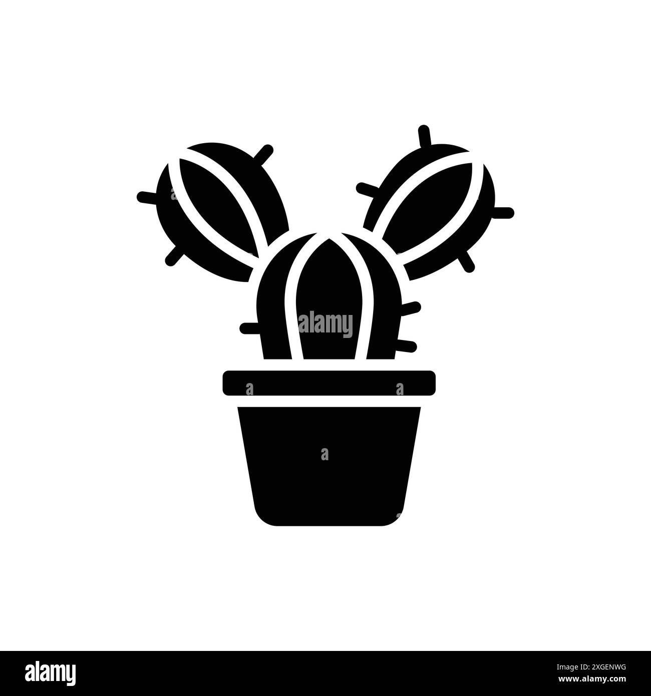 modèle de conception de vecteur d'icône de cactus en fond blanc Illustration de Vecteur