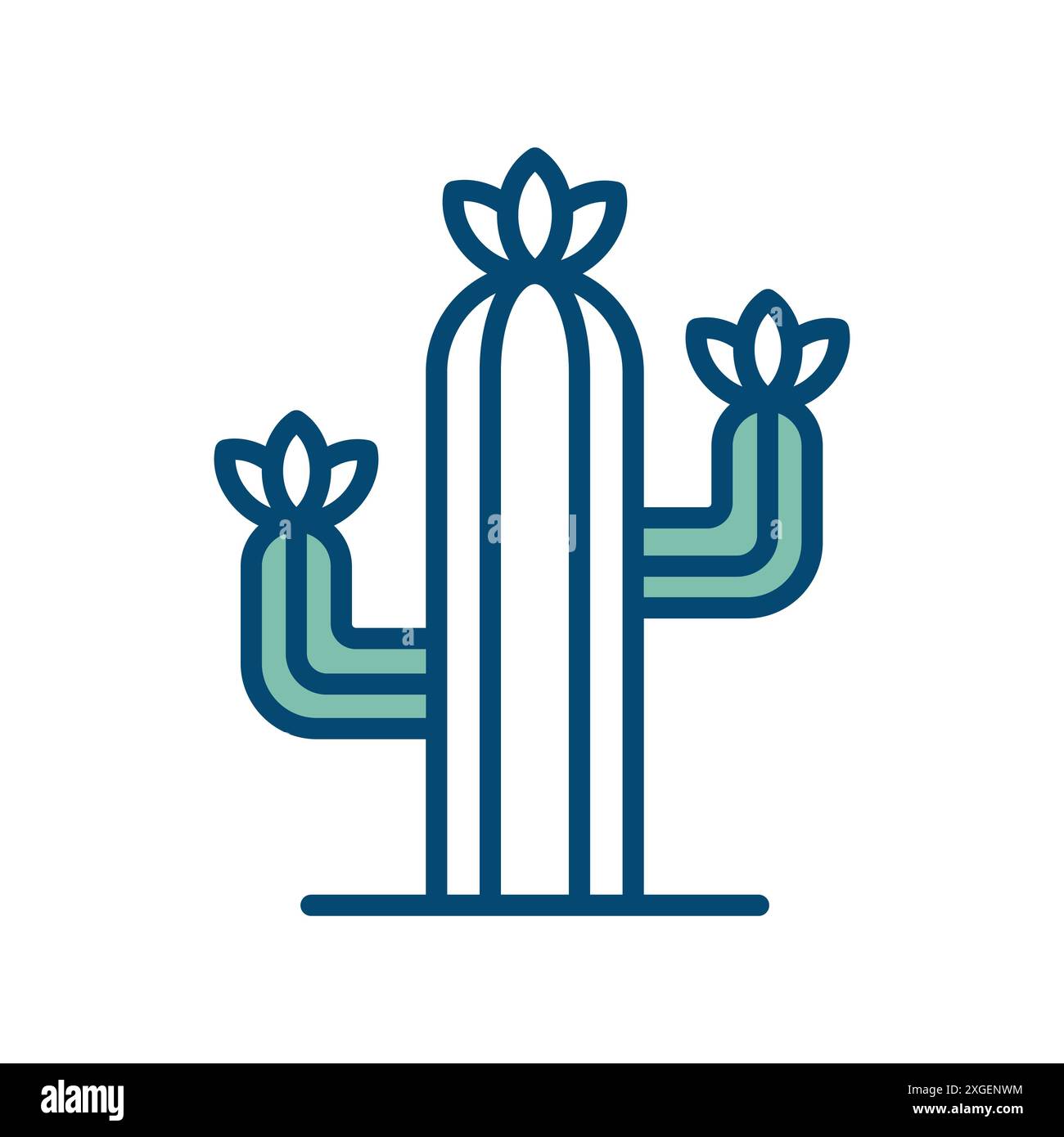 modèle de conception de vecteur d'icône de cactus en fond blanc Illustration de Vecteur