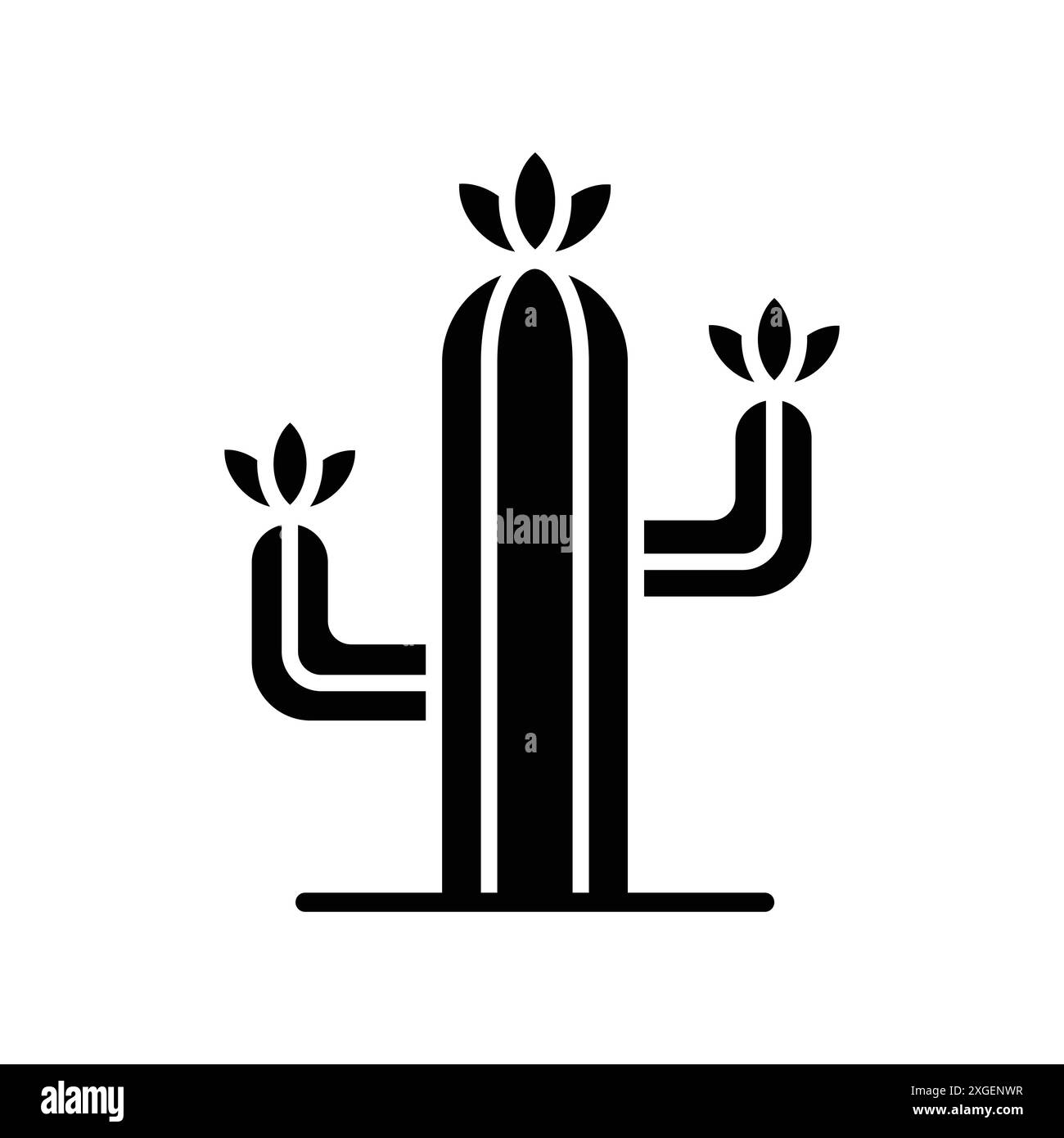 modèle de conception de vecteur d'icône de cactus en fond blanc Illustration de Vecteur