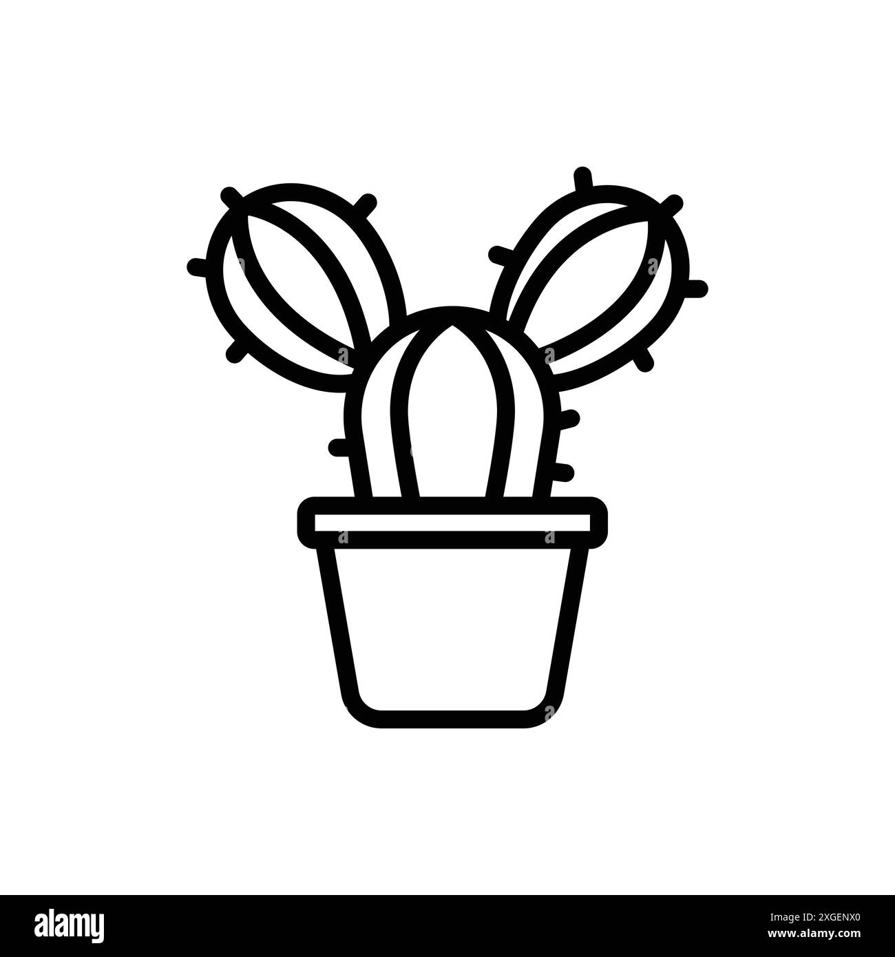 modèle de conception de vecteur d'icône de cactus en fond blanc Illustration de Vecteur