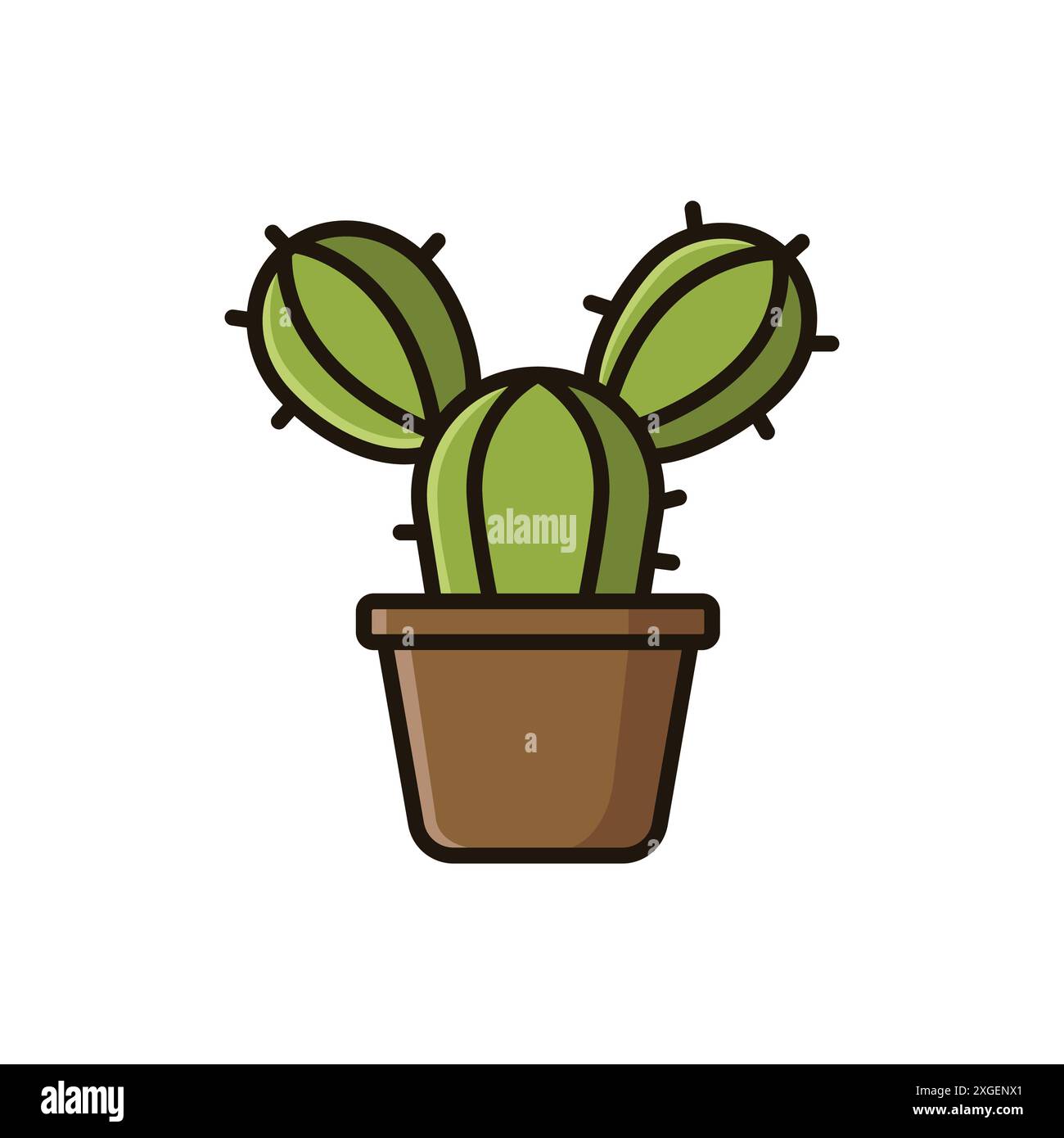 modèle de conception de vecteur d'icône de cactus en fond blanc Illustration de Vecteur