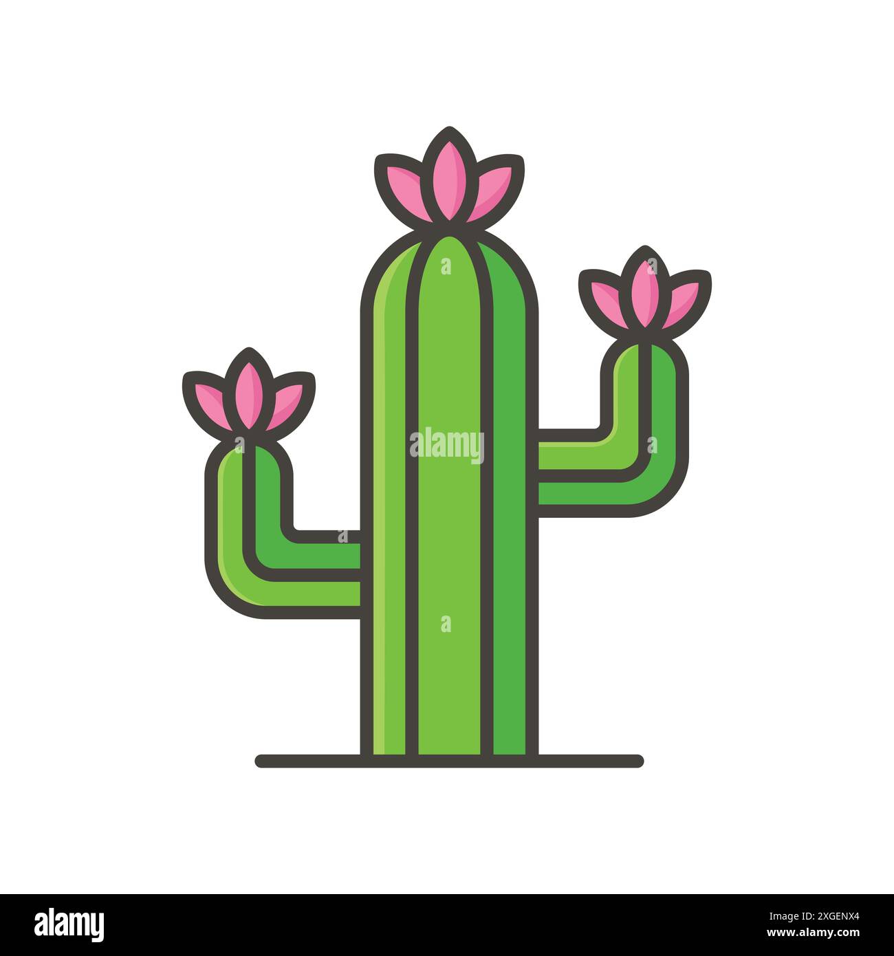 modèle de conception de vecteur d'icône de cactus en fond blanc Illustration de Vecteur