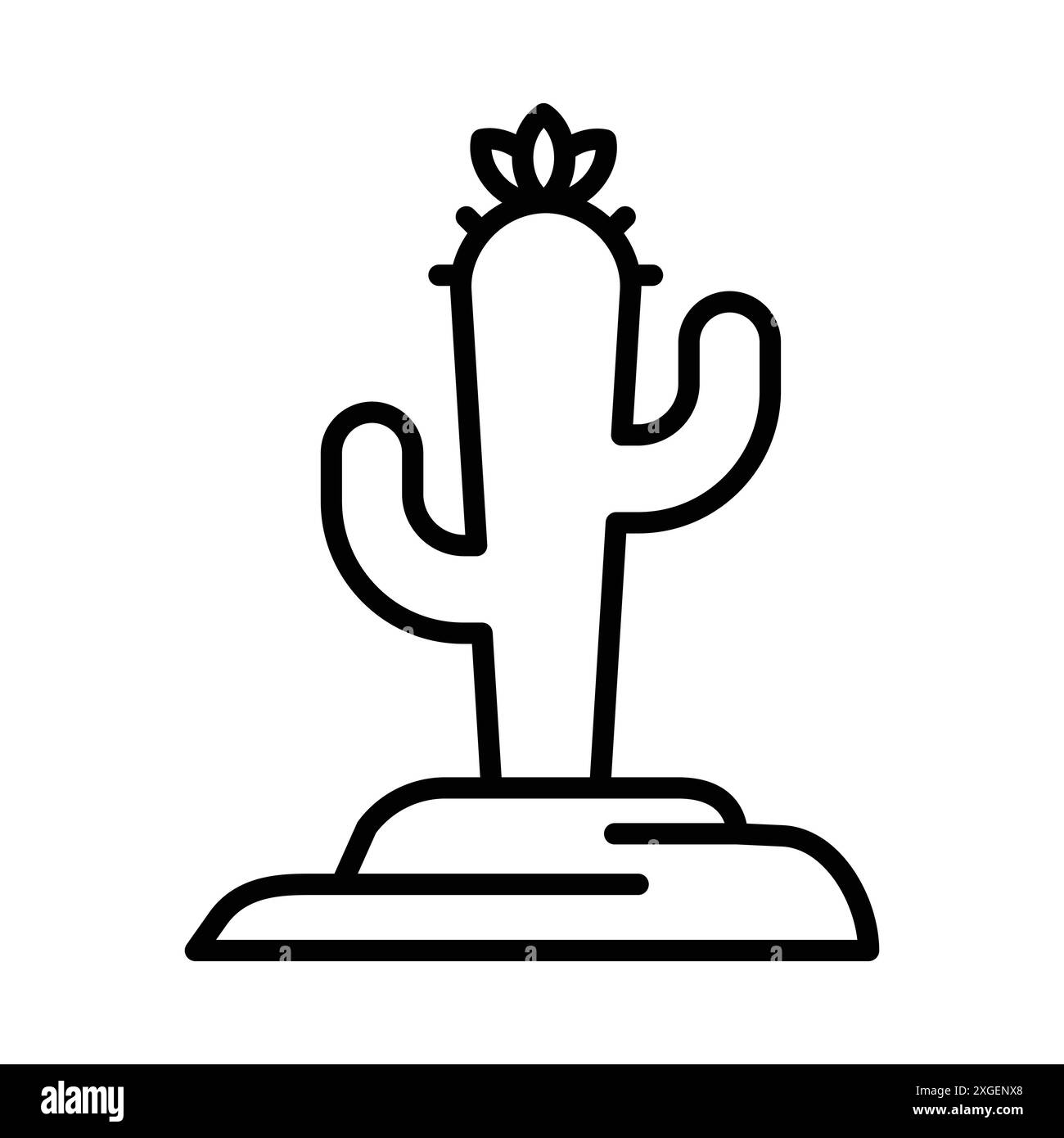 modèle de conception de vecteur d'icône de cactus en fond blanc Illustration de Vecteur
