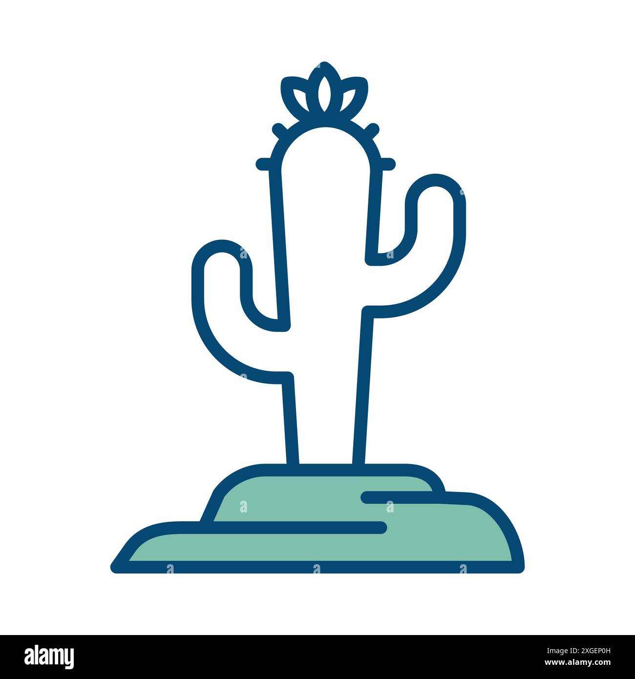 modèle de conception de vecteur d'icône de cactus en fond blanc Illustration de Vecteur