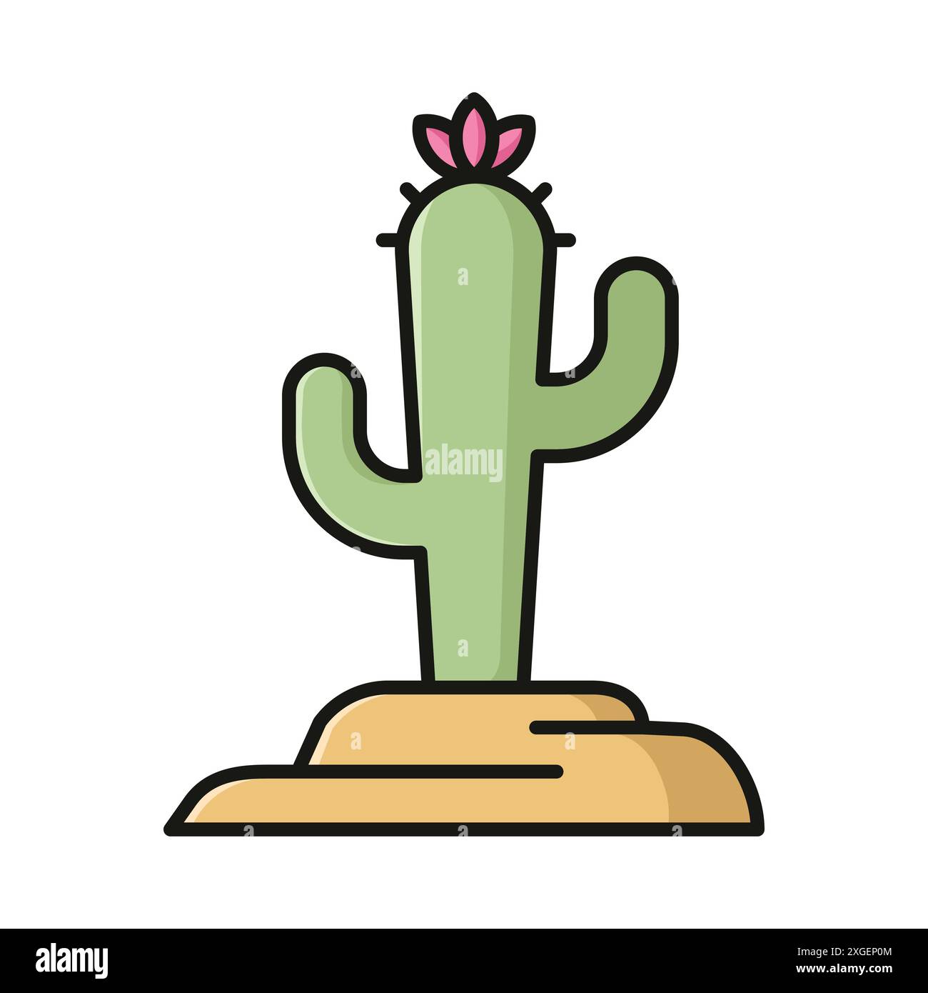 modèle de conception de vecteur d'icône de cactus en fond blanc Illustration de Vecteur