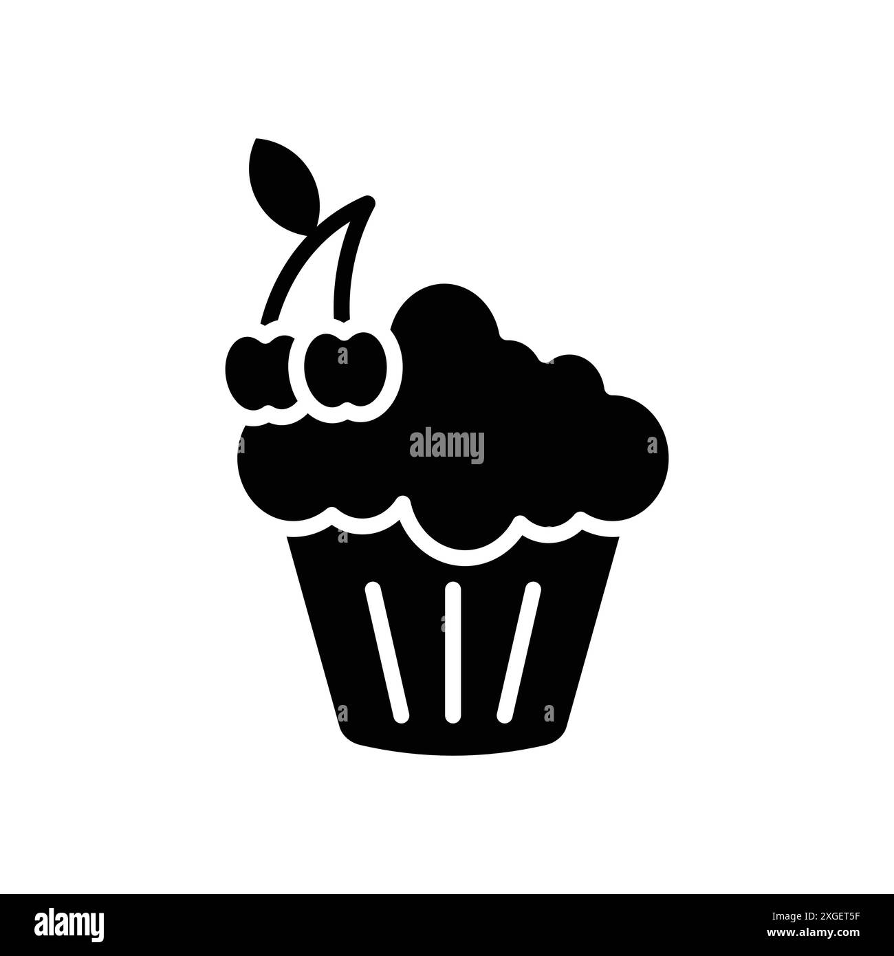 modèle de conception de vecteur d'icône de gâteau de tasse en fond blanc Illustration de Vecteur