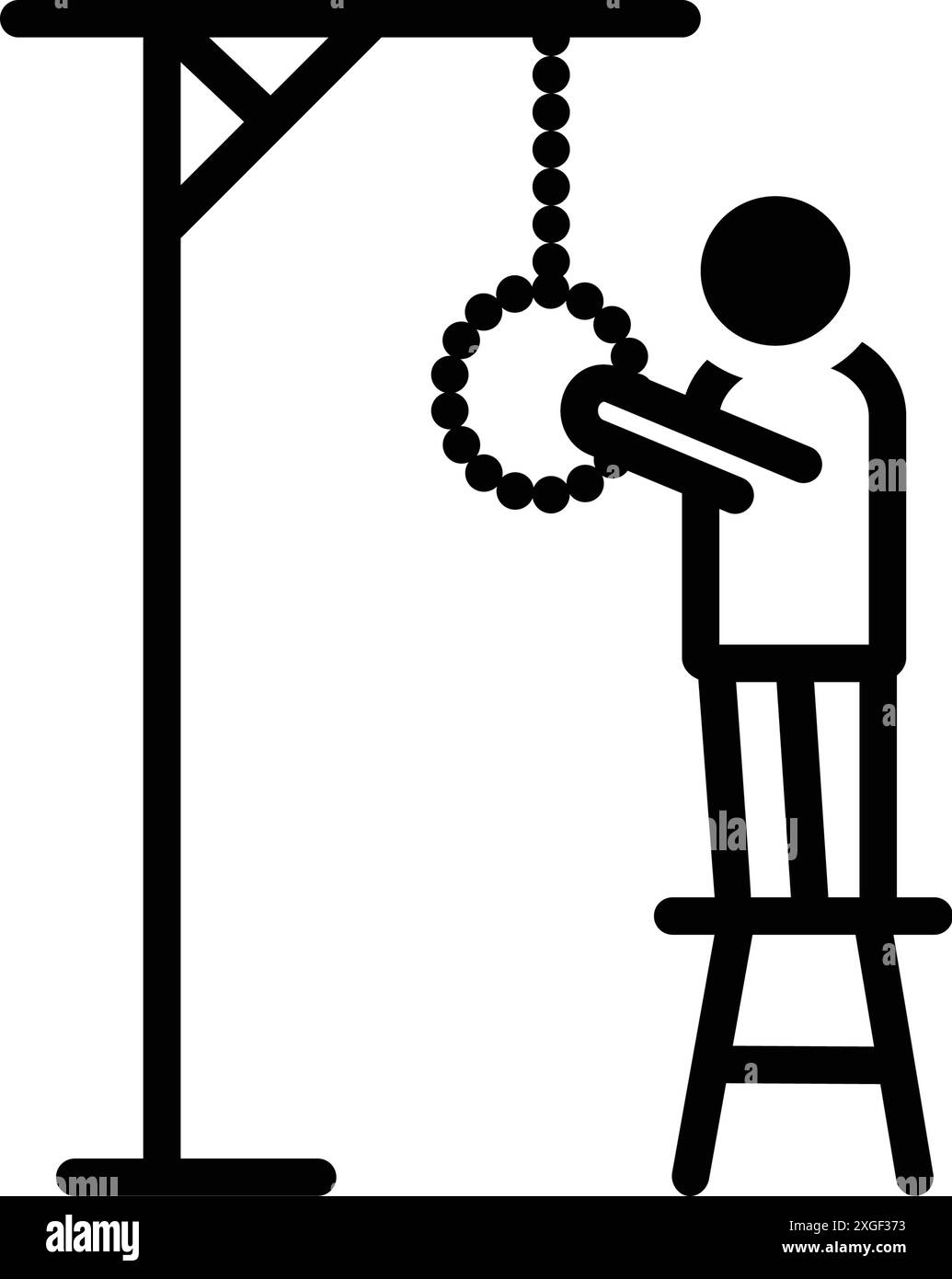 Icône pour le suicide, mourir Illustration de Vecteur