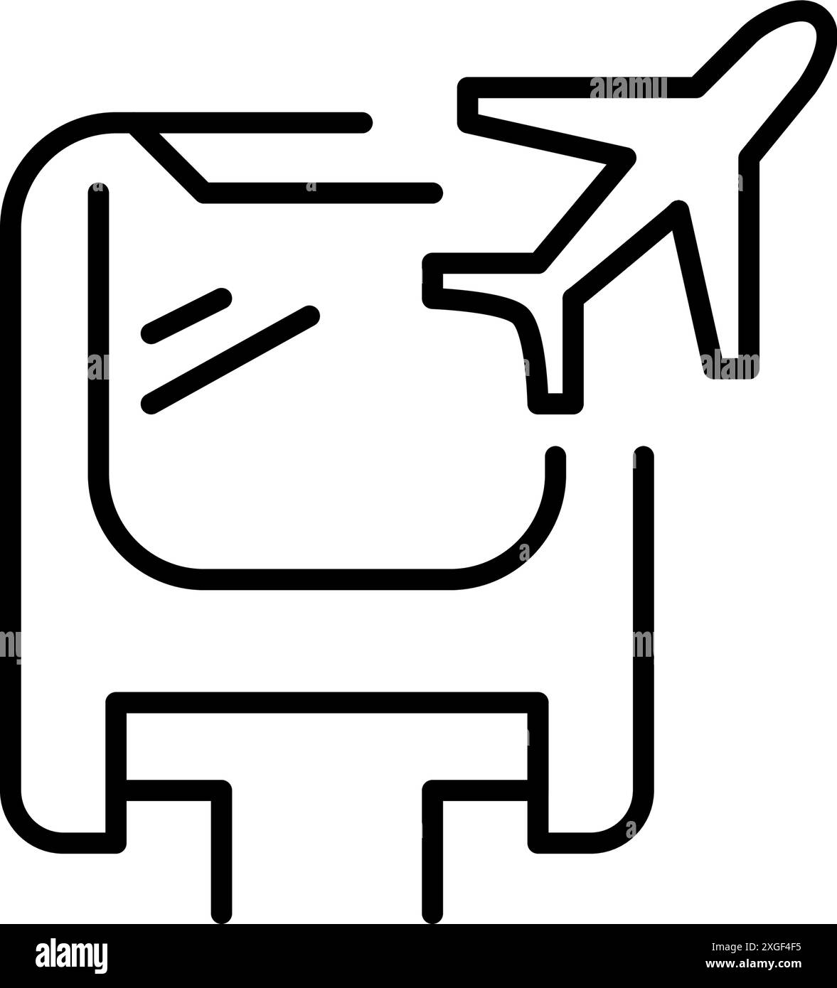 Train monorail et avion. Transit aéroportuaire. Déplacements efficaces pour les voyageurs internationaux. Pixel Perfect, icône de vecteur de contour modifiable Illustration de Vecteur