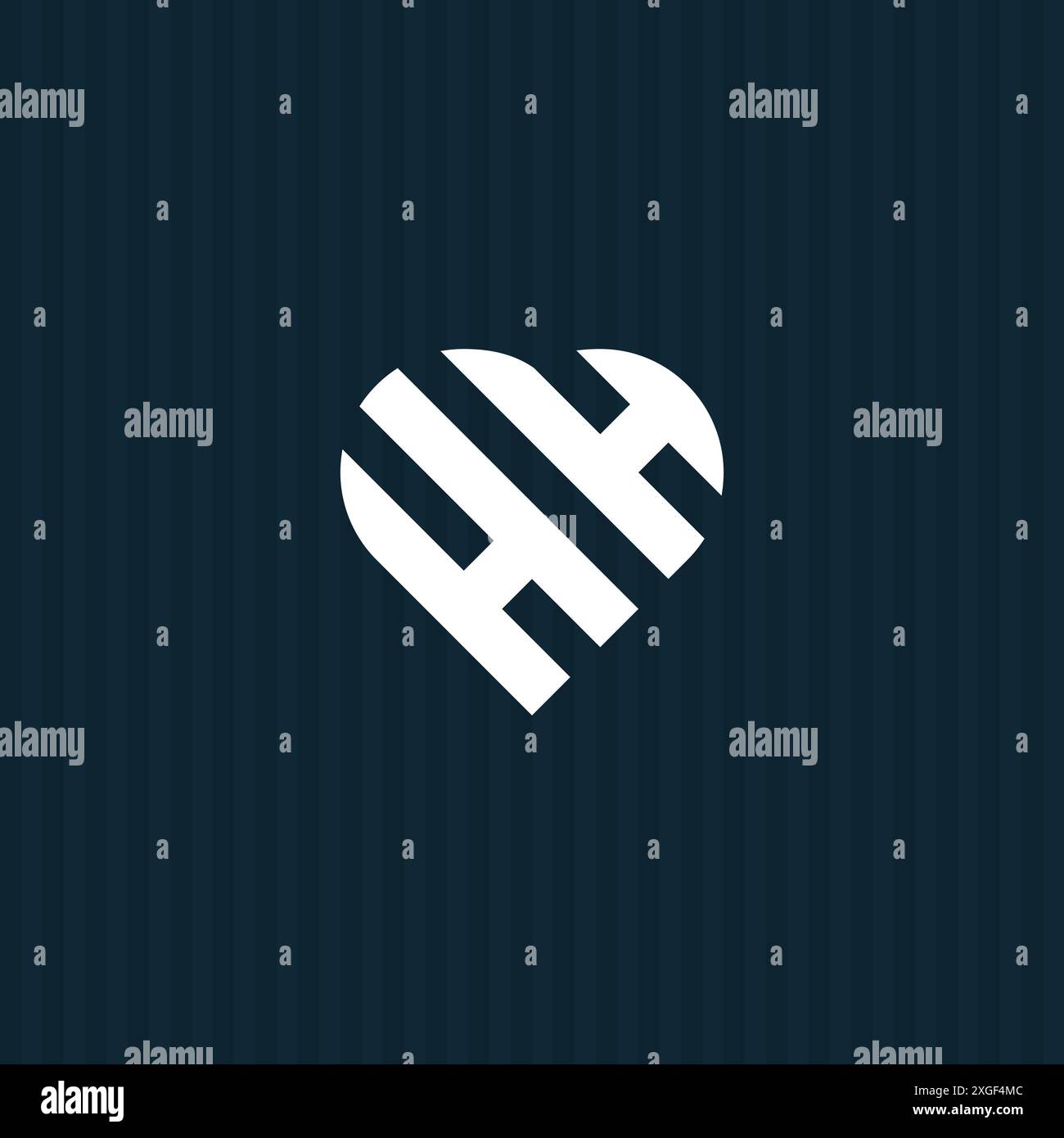 Conception de logo vectoriel en forme de coeur pour la lettre initiale HH Illustration de Vecteur