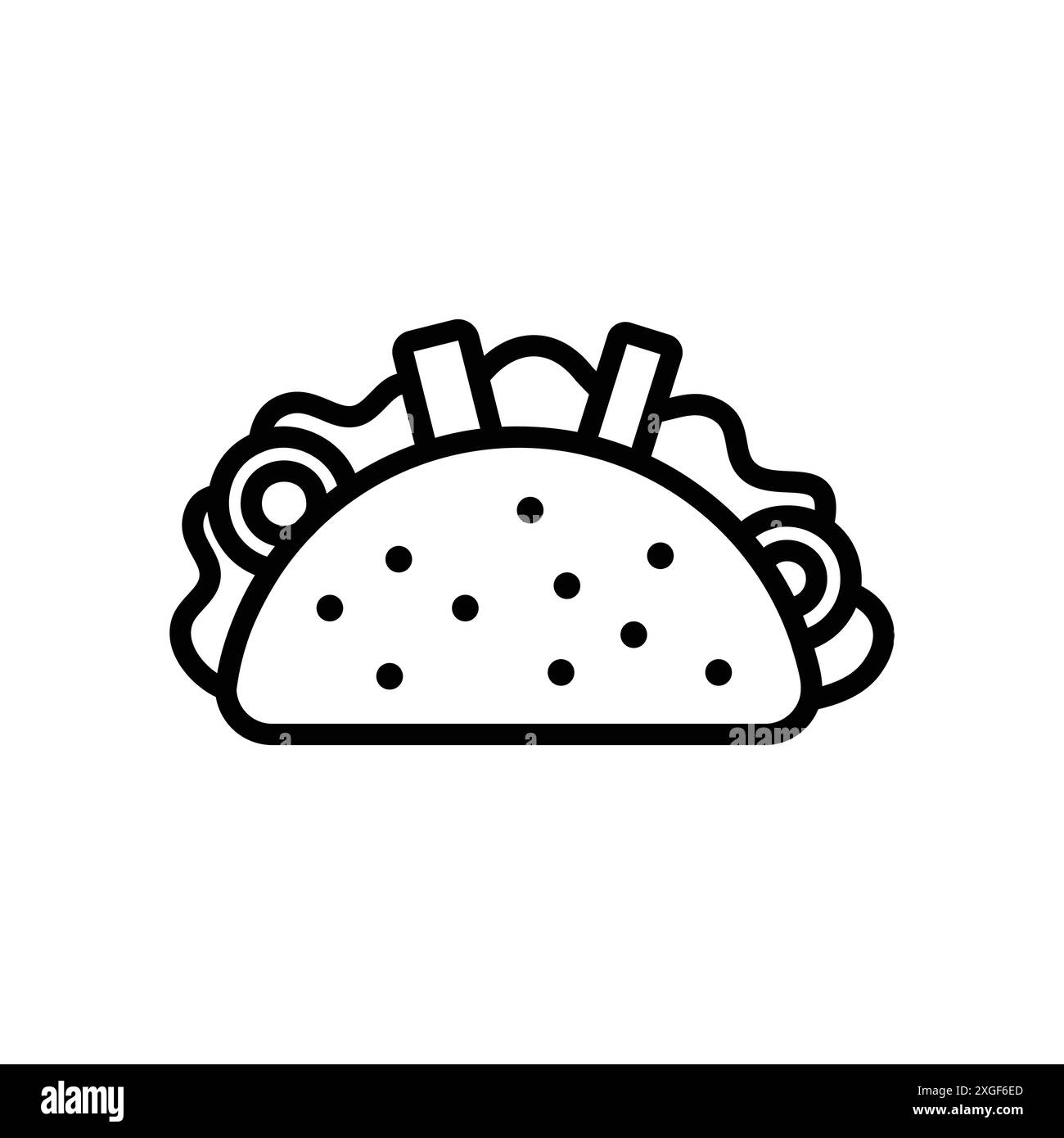 modèle de conception de vecteur d'icône de taco en fond blanc Illustration de Vecteur