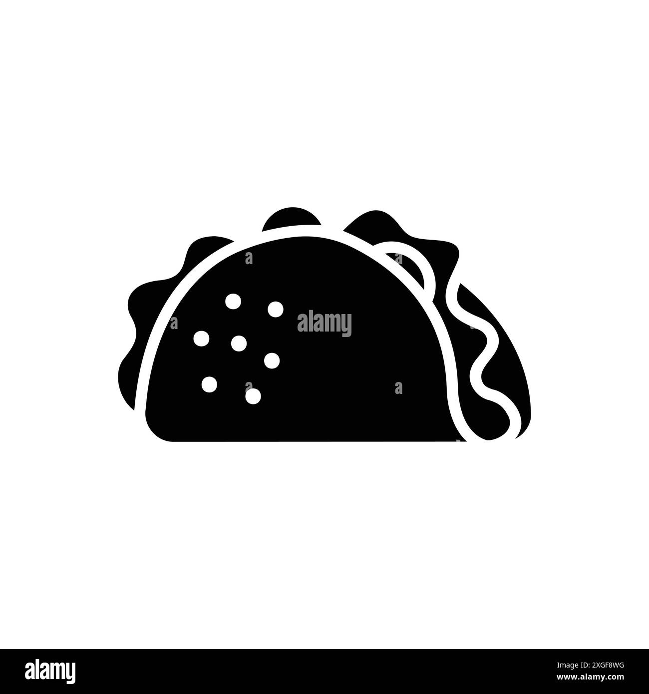 modèle de conception de vecteur d'icône de taco en fond blanc Illustration de Vecteur