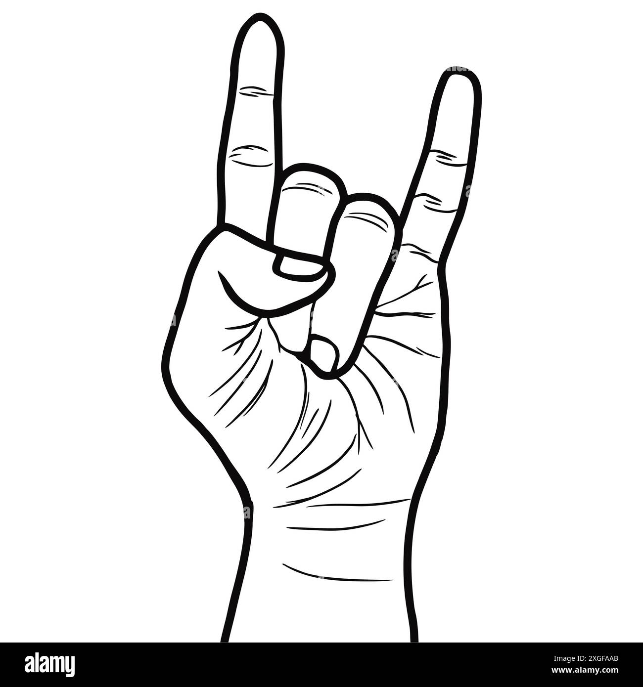 Geste de main de groupe de rock ou de signe de métal Illustration de Vecteur