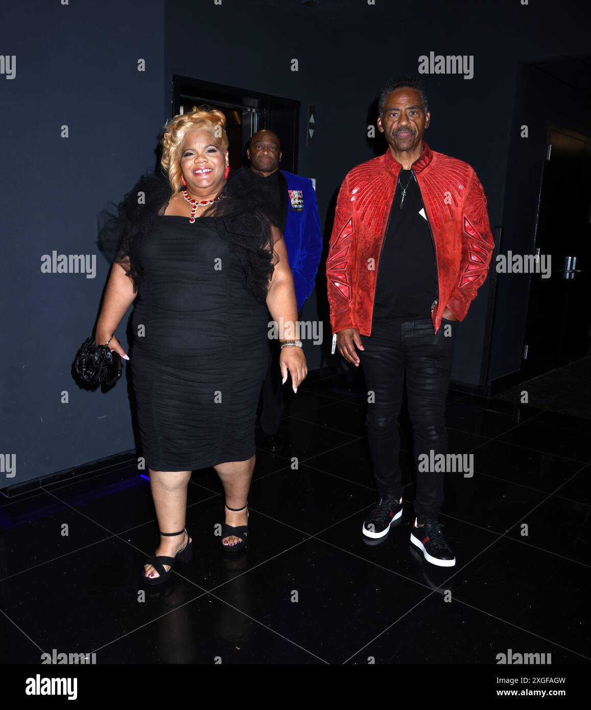 8 juillet 2024, New York, New York, États-Unis : Ursula O. Robinson et Richard Lawson assistent à la première New-yorkaise de 'divorce in the Black' de Tyler Perry au Regal Times Square à New York. 8 juillet 2024. (Crédit image : © photo image Press via ZUMA Press Wire) USAGE ÉDITORIAL SEULEMENT! Non destiné à UN USAGE commercial ! Banque D'Images