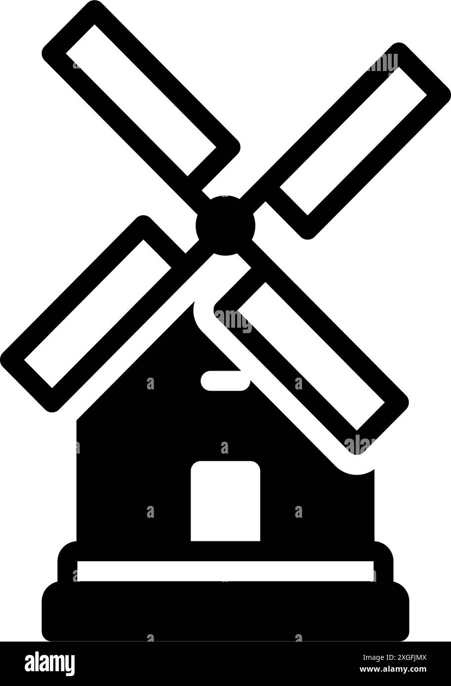 Icône pour néerlandais, moulin à vent Illustration de Vecteur