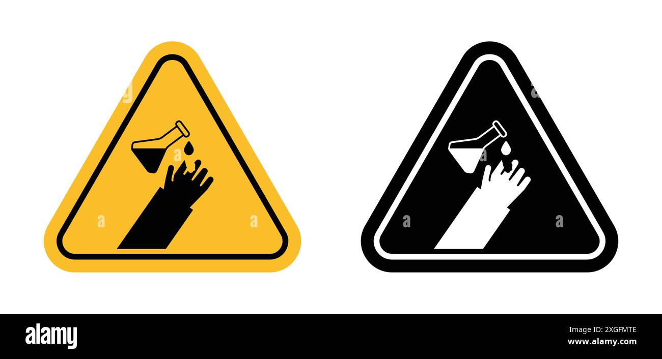 Collection de logo de vecteur de signe de danger de brûlures chimiques pour l'interface utilisateur de l'application Web Illustration de Vecteur