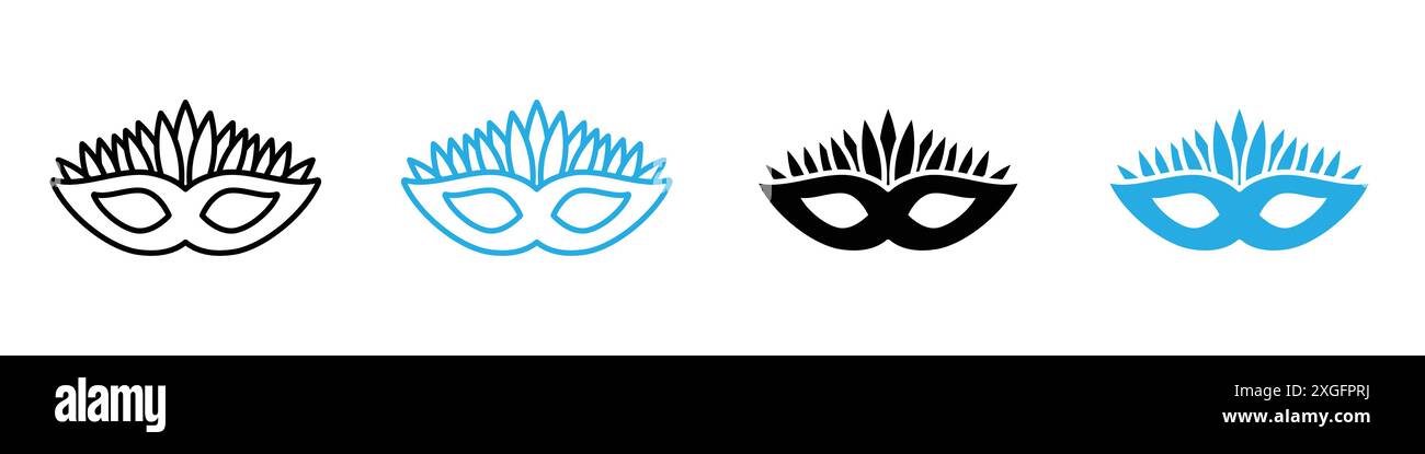 Masque pour la collection de logo vectoriel d'icône de célébration de carnaval du brésil pour l'interface utilisateur de l'application Web Illustration de Vecteur