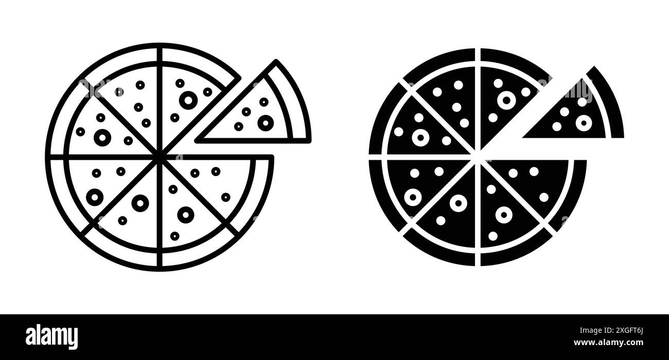 Collection de jeu de logo vectoriel d'icône de pizza pour l'interface utilisateur de l'application Web Illustration de Vecteur