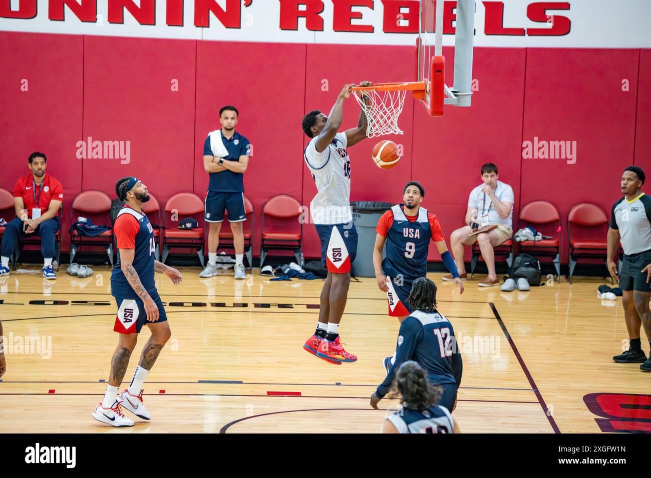 Joueurs de la NBA s'entraînant au camp de basket-ball américain pour les Jeux olympiques d'été Banque D'Images