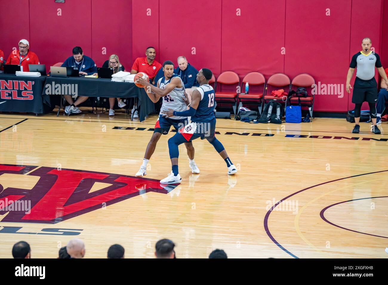 Joueurs de la NBA s'entraînant au camp de basket-ball américain pour les Jeux olympiques d'été Banque D'Images