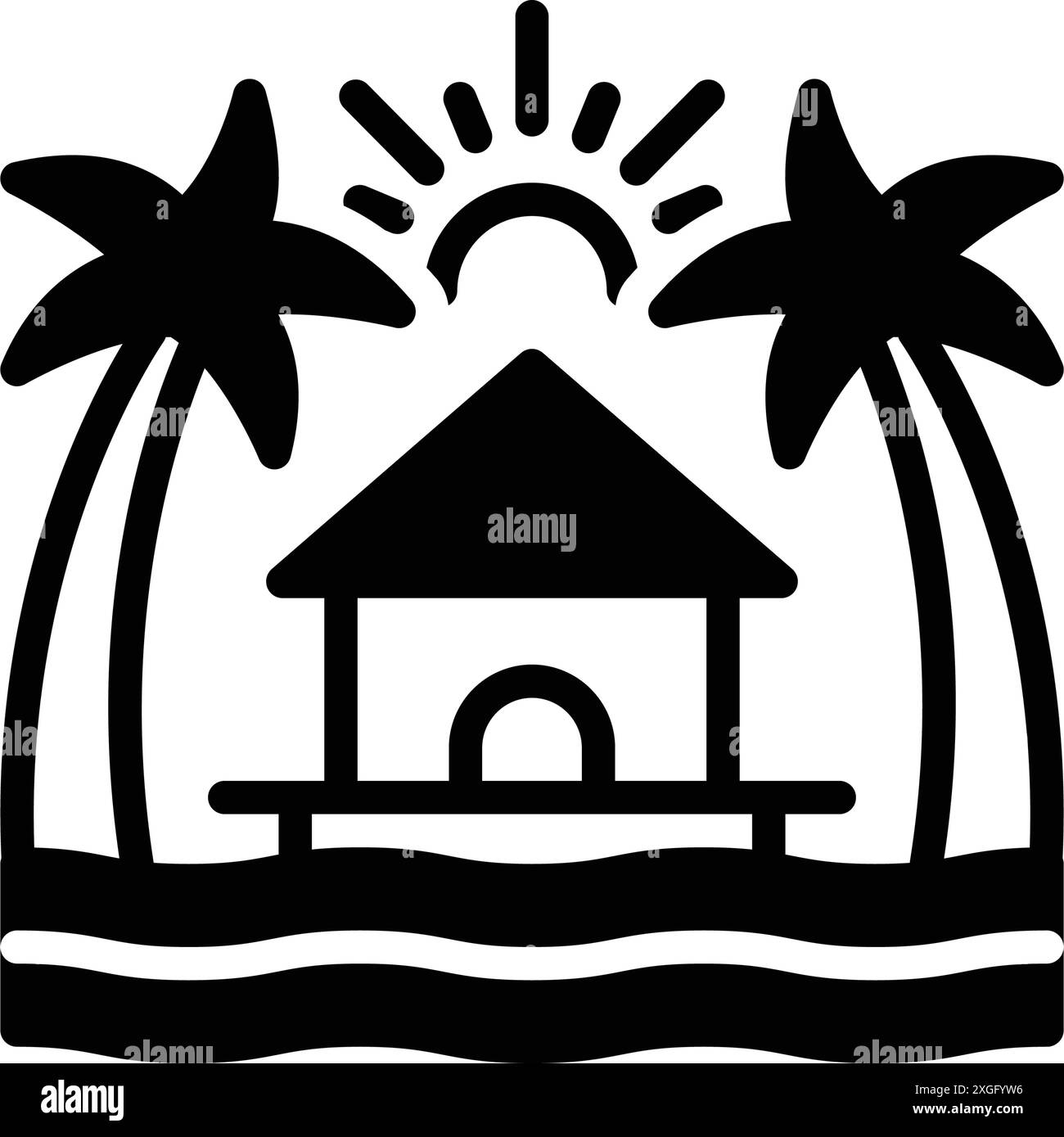 Icône pour station balnéaire, centre touristique Illustration de Vecteur