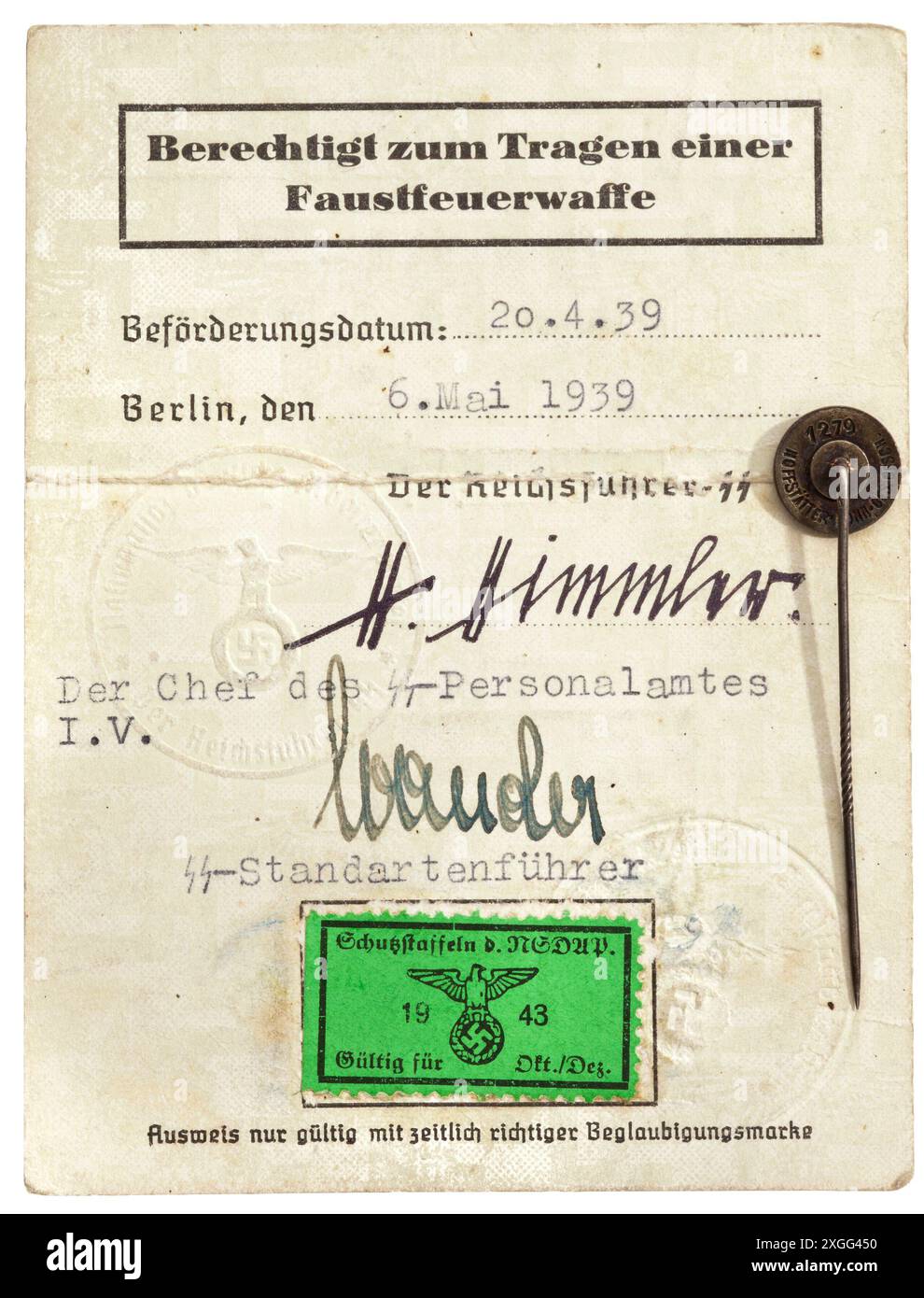 Une succession de PG Karl Pichler General Gau Insignia avec l'année 1923, argent, fait en plusieurs parties, PROPRIÉTÉ-RELEASE | EDITORIAL-USE-ONLY Banque D'Images