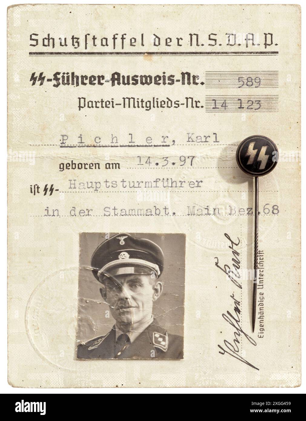 Une succession de PG Karl Pichler General Gau Insignia avec l'année 1923, argent, fait en plusieurs parties, PROPRIÉTÉ-RELEASE | EDITORIAL-USE-ONLY Banque D'Images