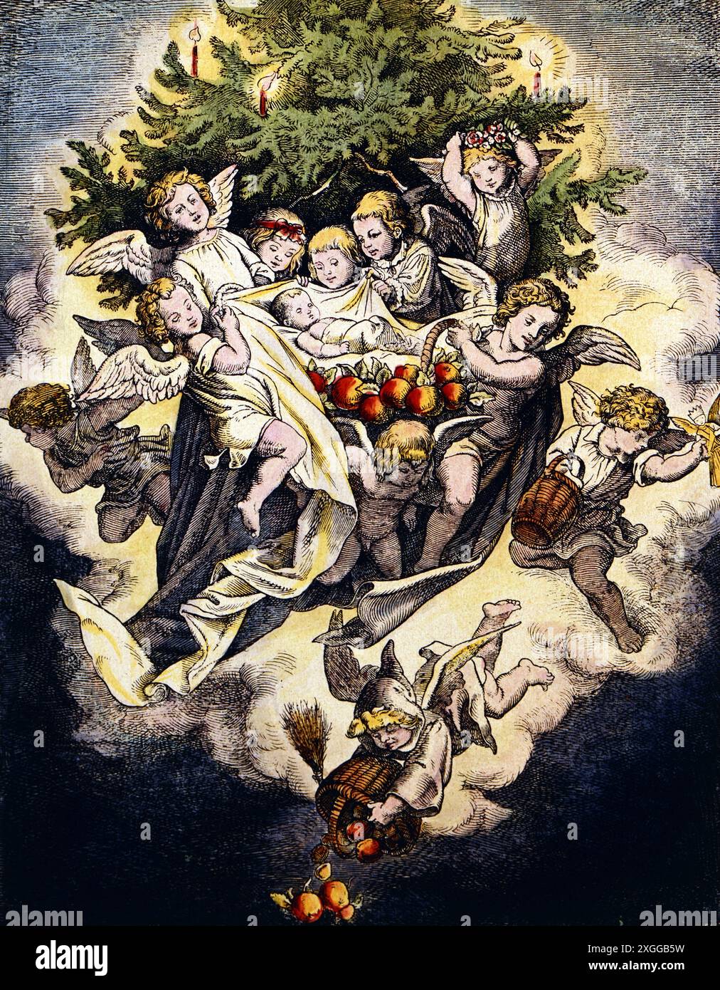 Christmas, Angel, 'Die Christnacht' (réveillon de Noël), par Ludwig Richter (1803 - 1884), LE DROIT D'AUTEUR DE L'ARTISTE N'A PAS ÉTÉ EFFACÉ Banque D'Images